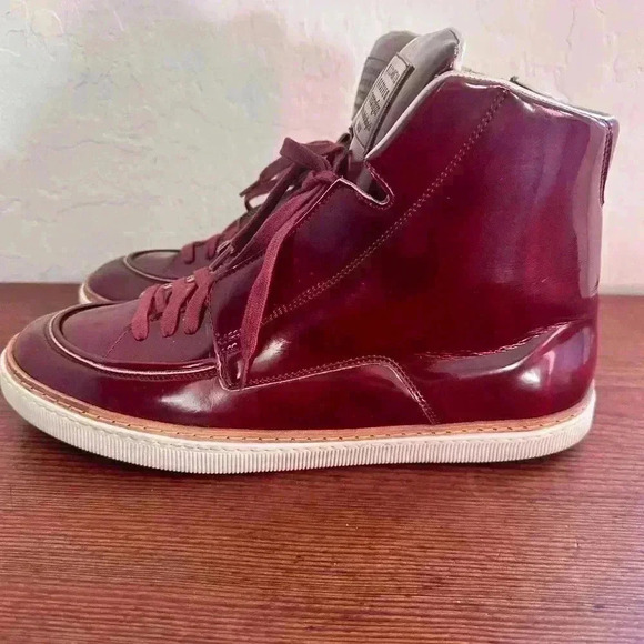 Maison Martin Margiela Men’s Red Leather High Top Shoes Size 44 - Picture 7 of 12
